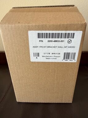 Polycom VVX350 Phone Wall Mount Bracket Kit Incl Ethernet Cable & Screws